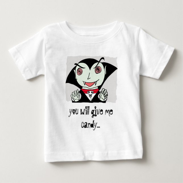 T-shirts caçoe dracula, você dar-me-á doces… (Frente)