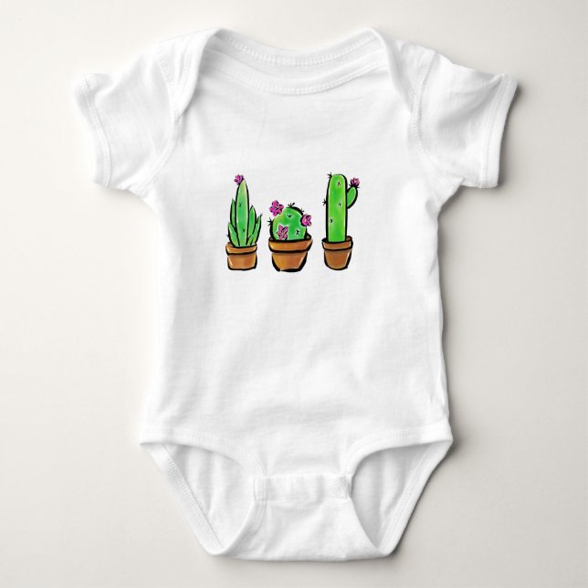T-shirts Cactus cactos, em flor rosa, suculentos (Frente)