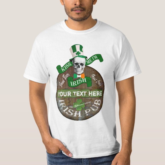 T-shirts Cadelas de pub irlandesas personalizadas (Frente)