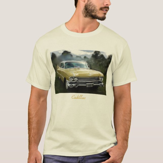 T-shirts Cadillac amarelo (Frente)
