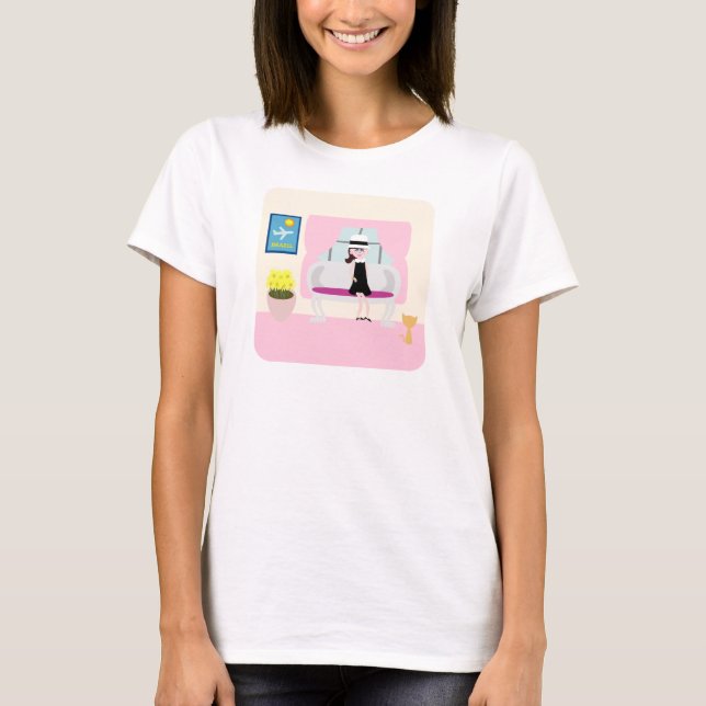 T-shirts Café da manhã com Stephanie Cute Retro Character A (Frente)