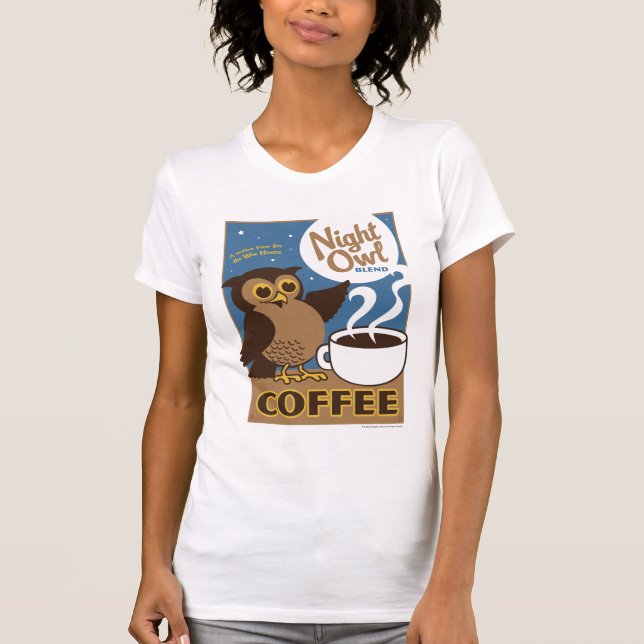 T-shirts Café de Coruja Noturna (Frente)