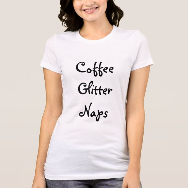T-shirts Café, Glitter, Soneca (Frente)