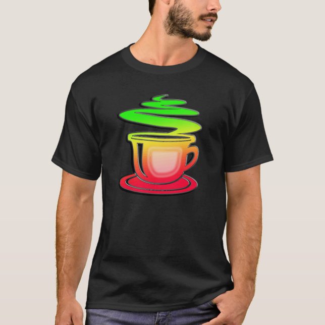 T-shirts Café quente lustroso (Frente)