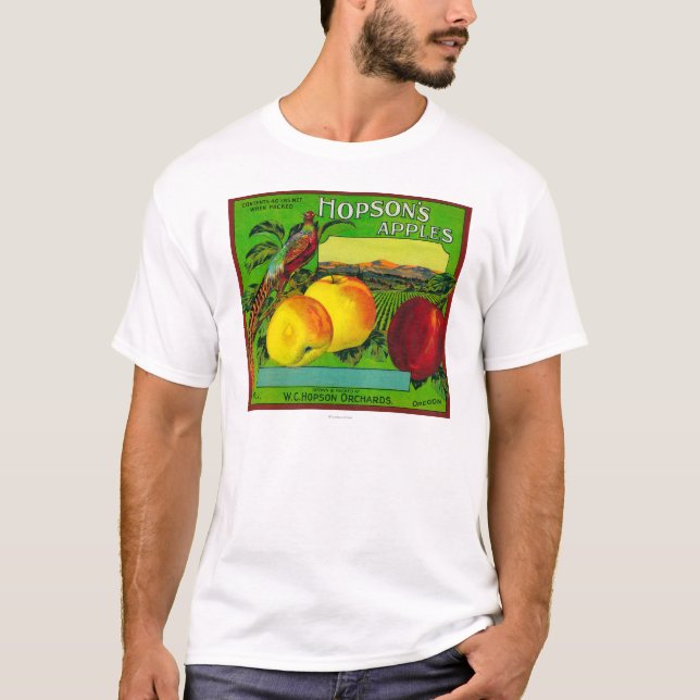 T-shirts Caixa LabelMilton de Apple de Hopson, WA (Frente)