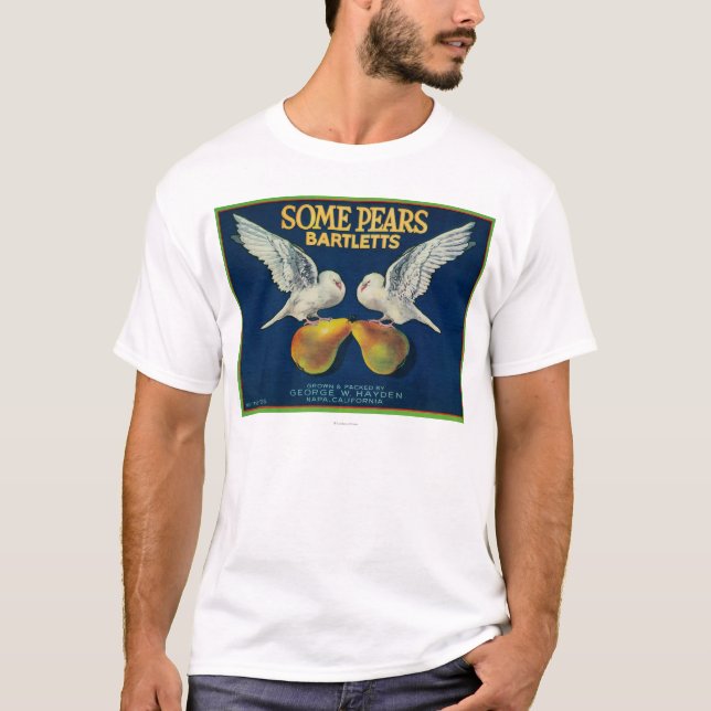 T-shirts Caixa LabelNapa da pera de algumas peras, CA (Frente)