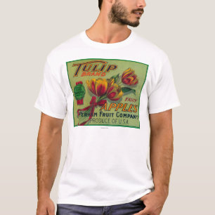T-shirts Caixa LabelYakima de Apple da tulipa, WA