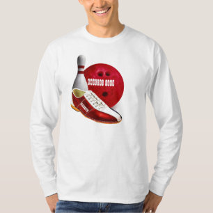 T-shirts Calçados da bola de boliche e Pin com seu nome