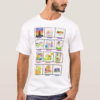T-shirts Calendário da aguarela