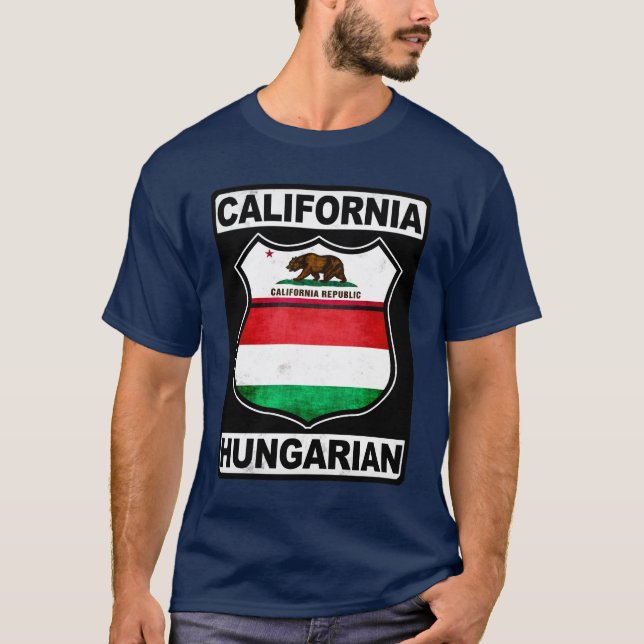 T-shirts California Húngaro Americano (Frente)