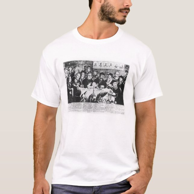 T-shirts Calvin e Luther (gravura) (Frente)