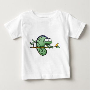 T-shirts Camaleão Desenho Animado Engraçado Verde Fofo