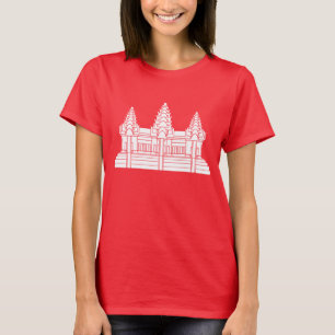 T-shirts Cambodian de Angkor Wat/bandeira do Khmer