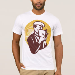 T-shirts Câmeraman Antigo Fotógrafo Retrô