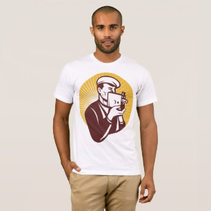 T-shirts Câmeraman Antigo Fotógrafo Retrô