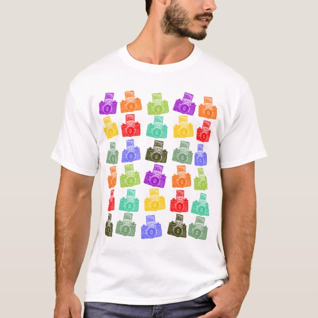 T-shirts Câmeras coloridas (Frente)