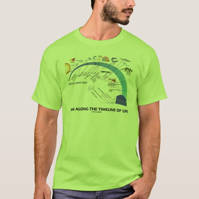 T-shirts Caminhada ao longo do espaço temporal da evolução (Frente)