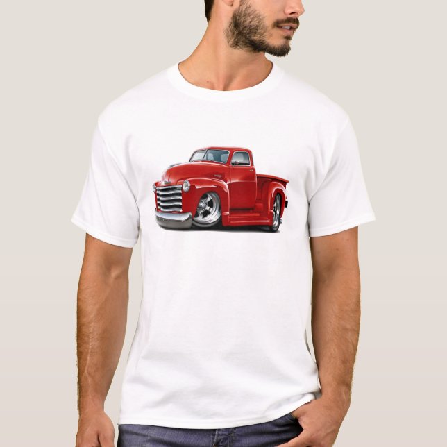 T-shirts Caminhão 1950-52 do vermelho de Chevy (Frente)