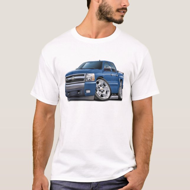 T-shirts Caminhão azul do granito de Chevy Silverado (Frente)