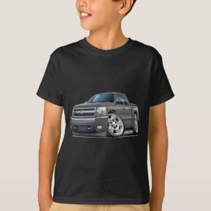 T-shirts Caminhão do cinza de Chevy Silverado Dualcab