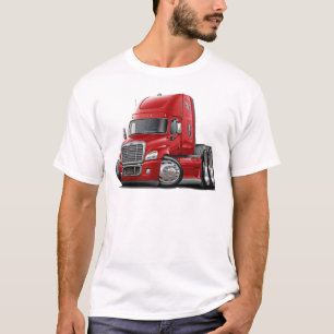 T-shirts Caminhão do vermelho de Freightliner Cascadia