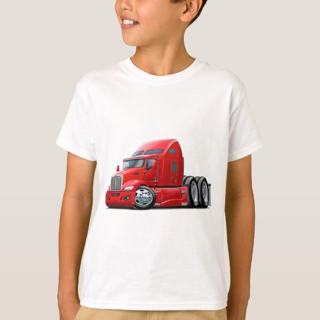 T-shirts Caminhão do vermelho de Kenworth 660 (Frente)
