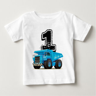 T-shirts Caminhão primeiro aniversario Azul do Baby Boy
