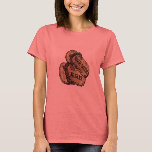 T-shirts caminhar com jesus (Frente)