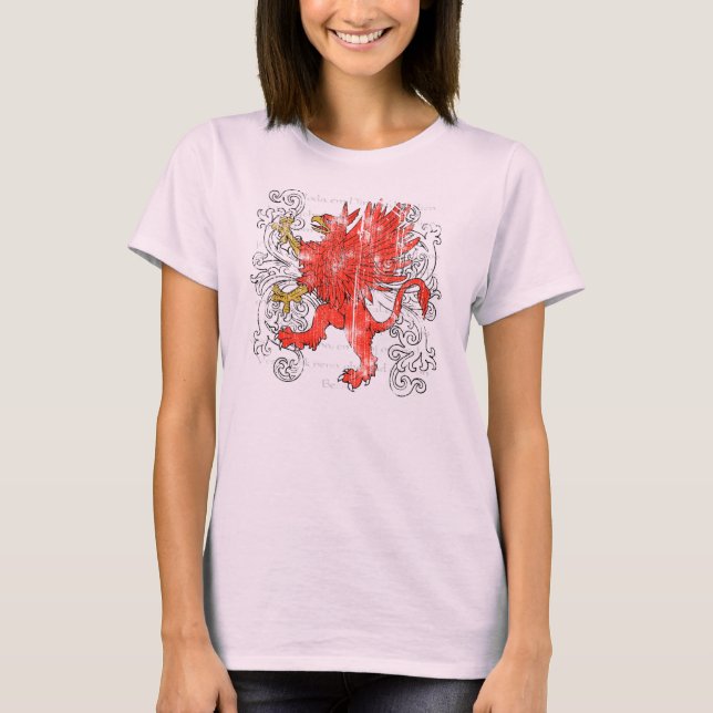 T-shirts Camisa-luz das mulheres Red Griffin (Frente)
