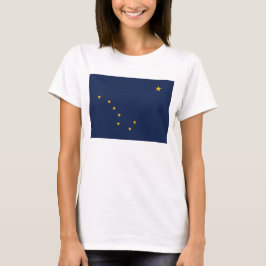 T-shirts Camisa-mulher com bandeira do Estado do Alasca
