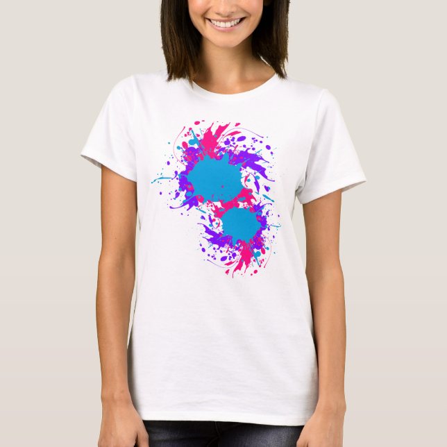T-shirts Camisa-T básica de abstrato Paint Splatter (Frente)