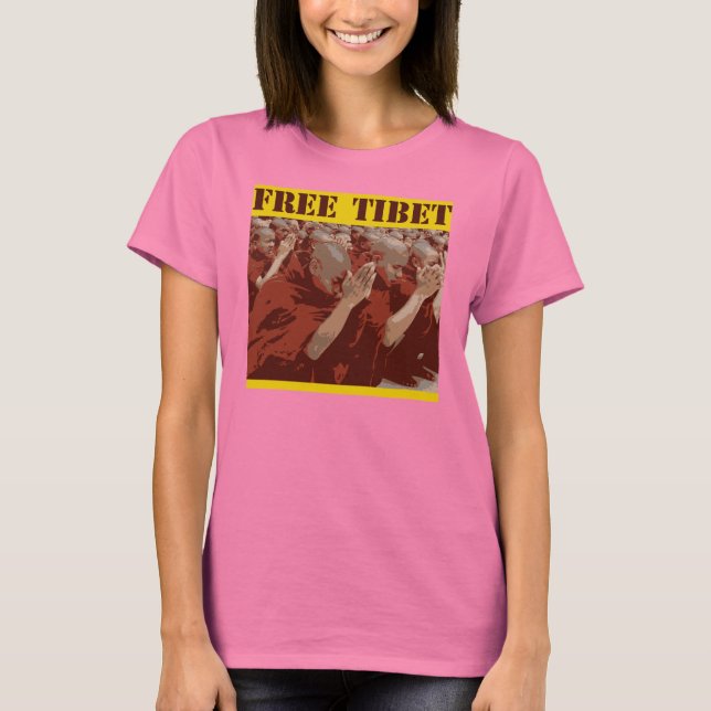 T-shirts Camisa-T das mulheres do Tibete livre (Frente)