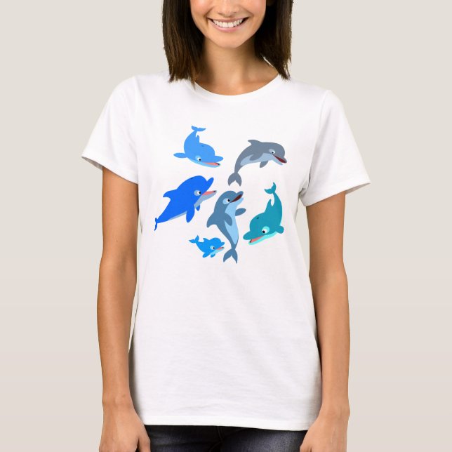 T-shirts Camisa-T de Dolphin Pod Mulheres de Bófia (Frente)