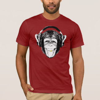 T-shirts Camisa-T de Fones de ouvido de macacos