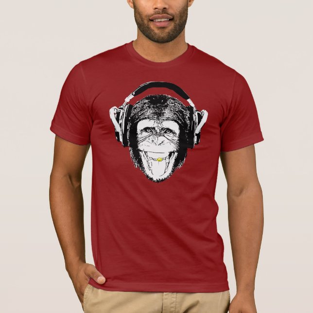 T-shirts Camisa-T de Fones de ouvido de macacos (Frente)