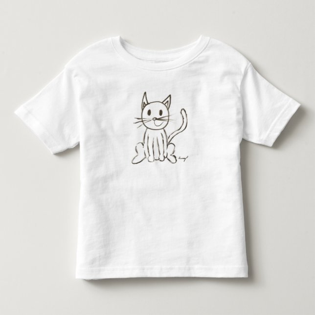 T-shirts Camisa-T de Gatinho pintada (Frente)