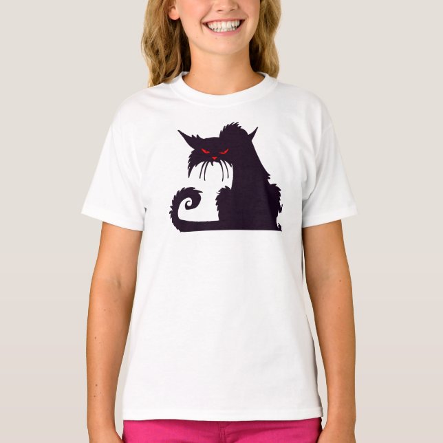 T-shirts Camisa-T De Gato Preto Grumpy (Frente)