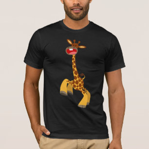 T-shirts Camisa-T de Girafa Dançante de Cartoon Bonita
