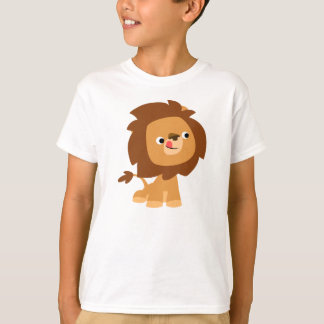 T-shirts Camisa-T de Leão de Cartoon Ganancioso Bonito
