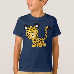 T-shirts Camisa-T de Leopardo Sorridente e Bonita