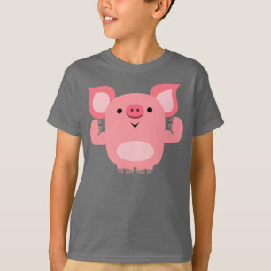 T-shirts Camisa-T de Porco Musculada, Cute