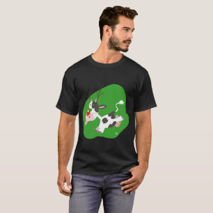 T-shirts Camisa-T de Reindeer de Natal (Vaca de Cartoon Cut
