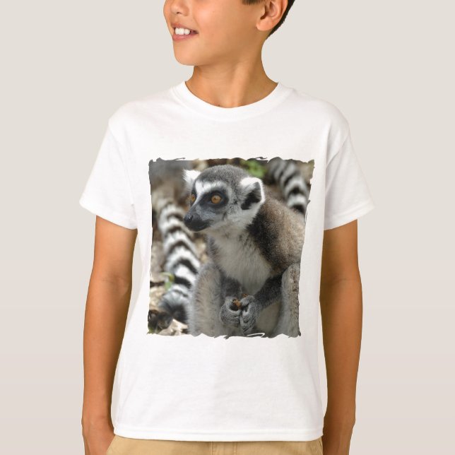 T-shirts Camisa-T do Lemur Monkey Kid (Frente)