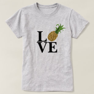 T-shirts Camisa-T feminina com amor de abacaxi