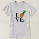 T-shirts Camisa-T feminina com amor de abacaxi (Frente do Design)