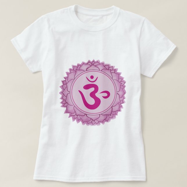 T-shirts Camisa-T feminina da Coroa Sahasrara Chakra (Frente do Design)