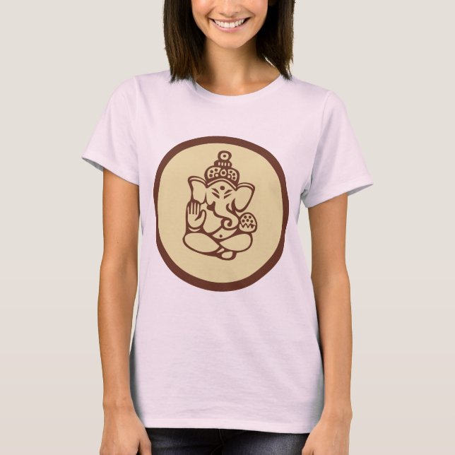 T-shirts Camisa-T-feminina de Ganesha (Frente)
