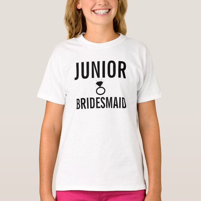 T-shirts Camisa-T - Jr. Bridesmaid (Bling) Branco (Frente)
