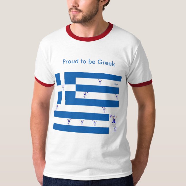T-shirts Camisa-T masculina orgulhosa de ser grega (Frente)
