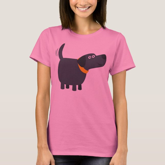 T-shirts Camisa-T, Mulher-Labradora Negra (Frente)